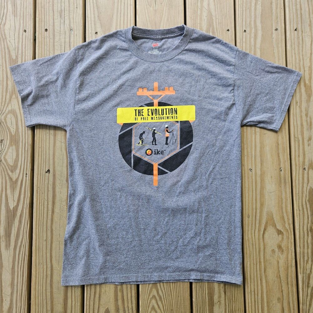 IKE Graphic Shirt Gray Hanes Men’s Medium